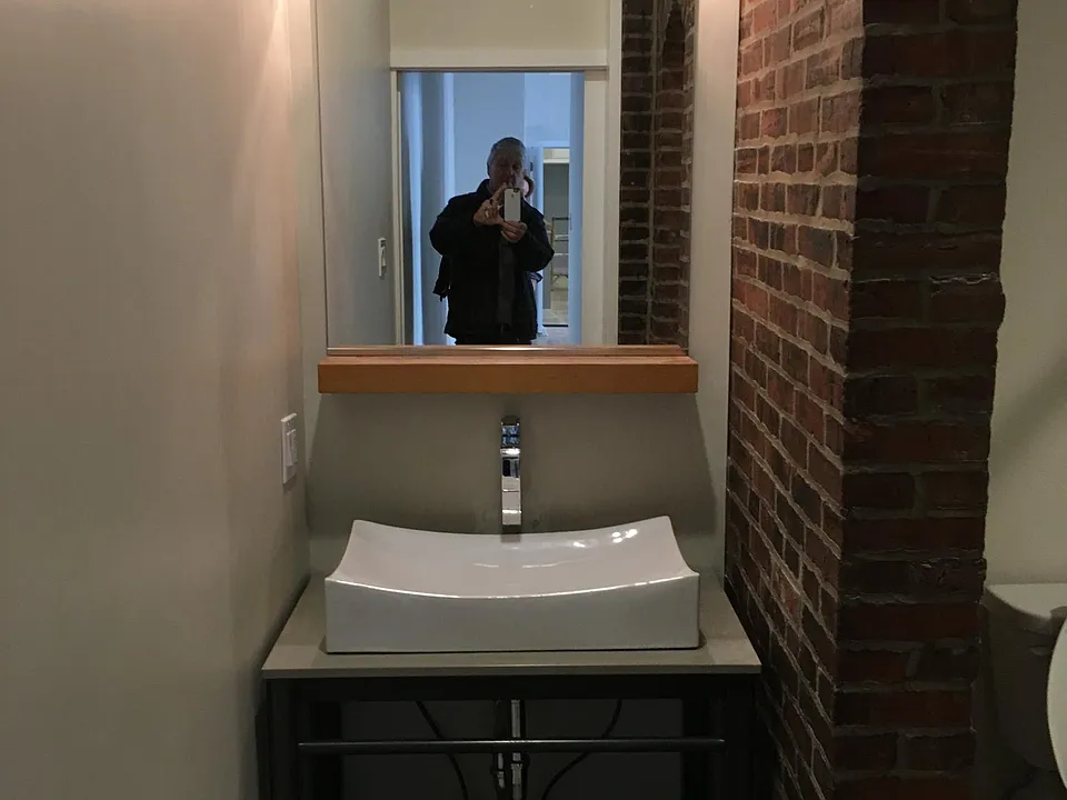 Exposed Brick Bathroom