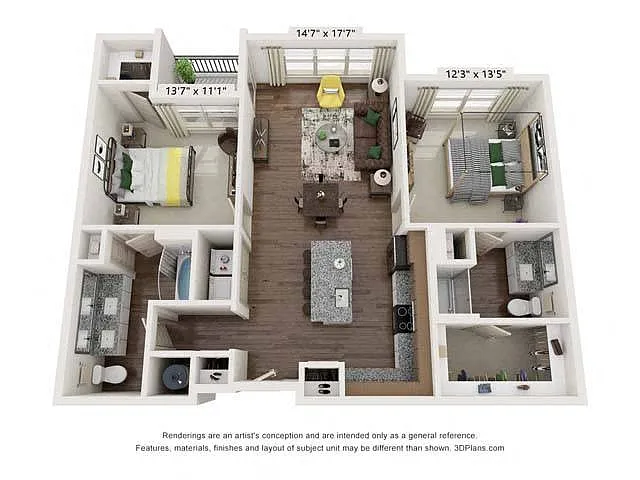 Floor plan Two-Bedroom (B2)