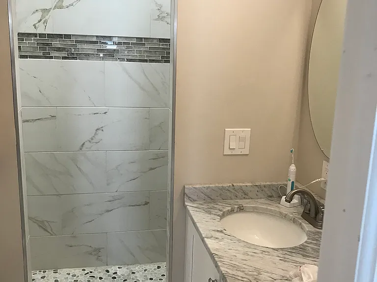 Large shower.
