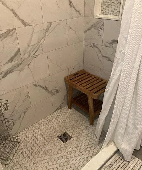 Master bath shower with stool