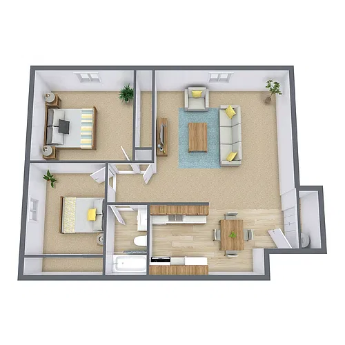 Floor plan Two Bedroom 21C