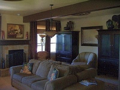 Spacious Living Room with fireplace