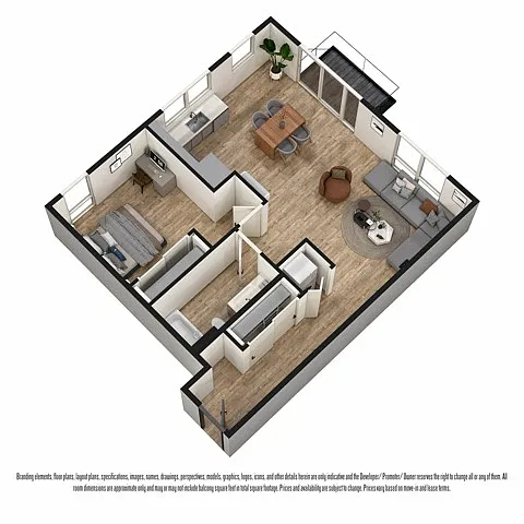Floor plan 1-Bed M