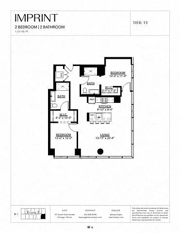 Floor plan Two Bedroom E