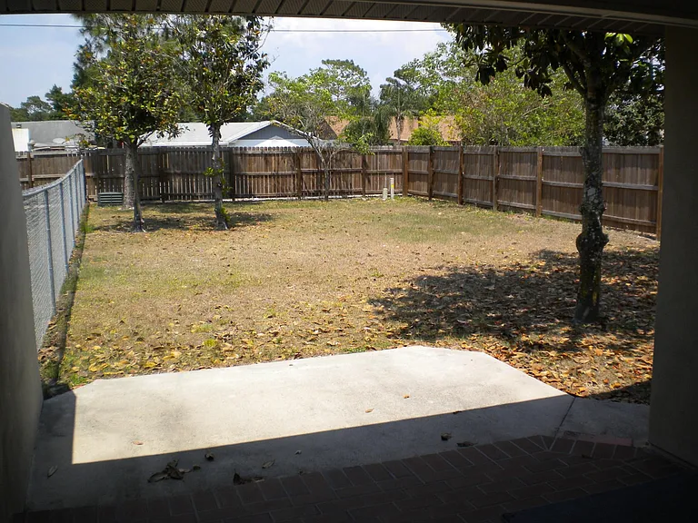 Fenced in back yard