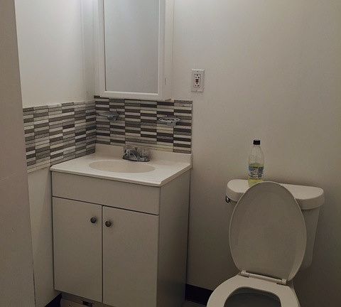 Newly renovated bathroom in the basement.
