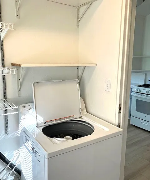 Laundry area looking toward kitchen