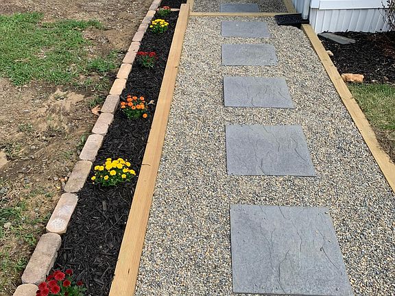Stone and paver walkway