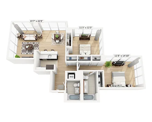 Floor plan Two Bedroom (B2C-795)