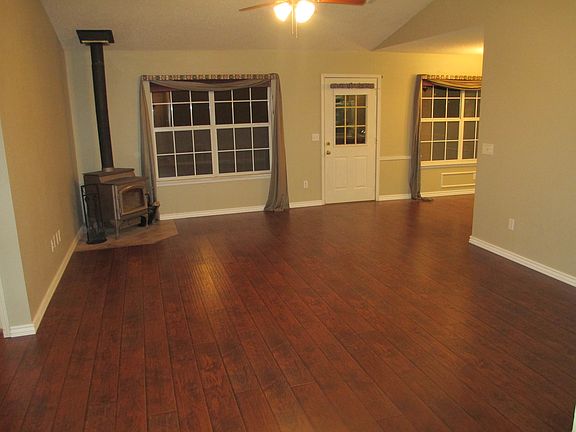 Living room with wood stove