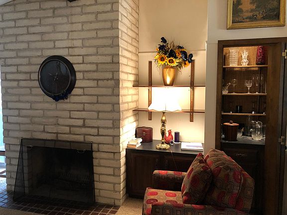 Fireplace, dry bar, and built-ins in Living Room