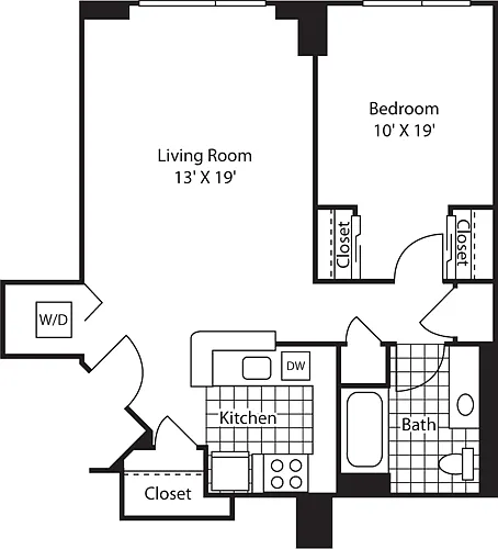 Floor plan One Bedroom 747