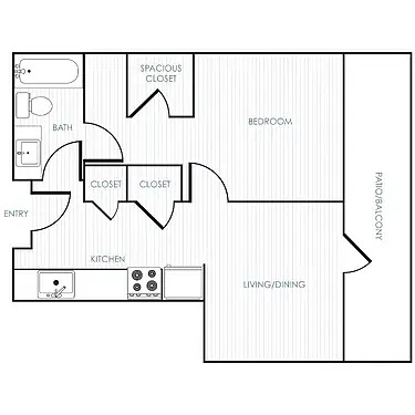 Floor plan One Bedroom 11B