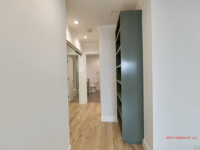 Tons of closet space, both sides have large mirrored closets and we added a built-in shelf