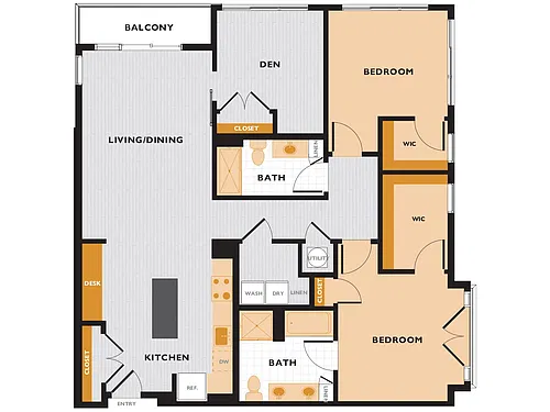 Floor plan B07 (With Den)