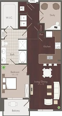 Knox | 1 bedroom floor plan | renovated Knox | 1 bedroom floor plan | renovated