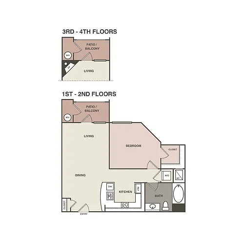 Floor plan 1 Bedrm 1 Bath 705 Renovated