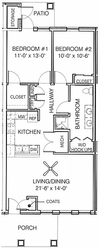 Floor plan 2 bedroom- Cottage