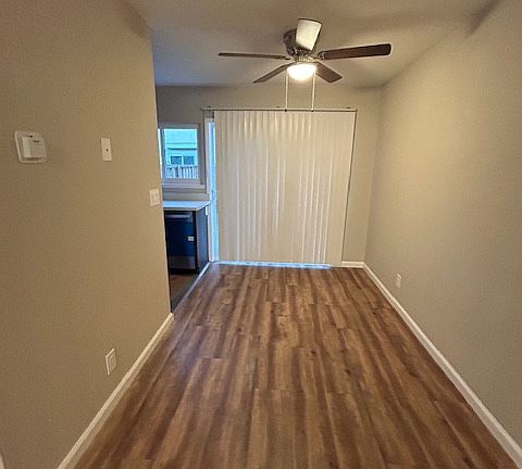Dining area leading to the private backyard