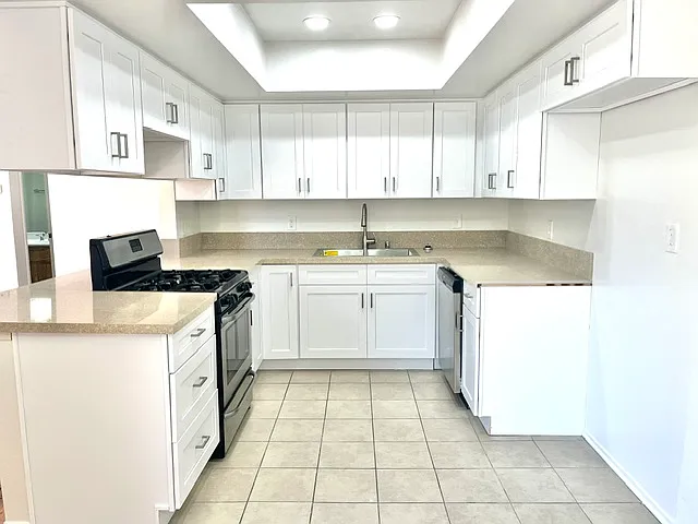 Kitchen with new cabinets/counters