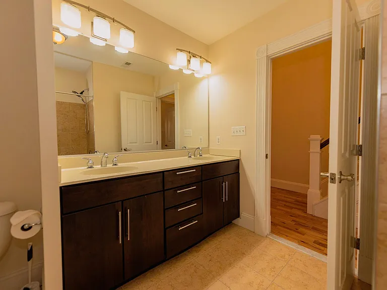 Second floor full bath with double vanity