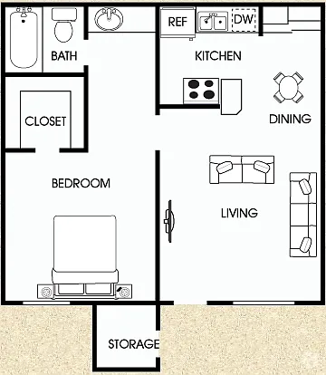Floor plan 1x1-BP3