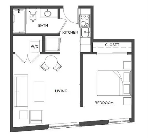 Floor plan South/1bed