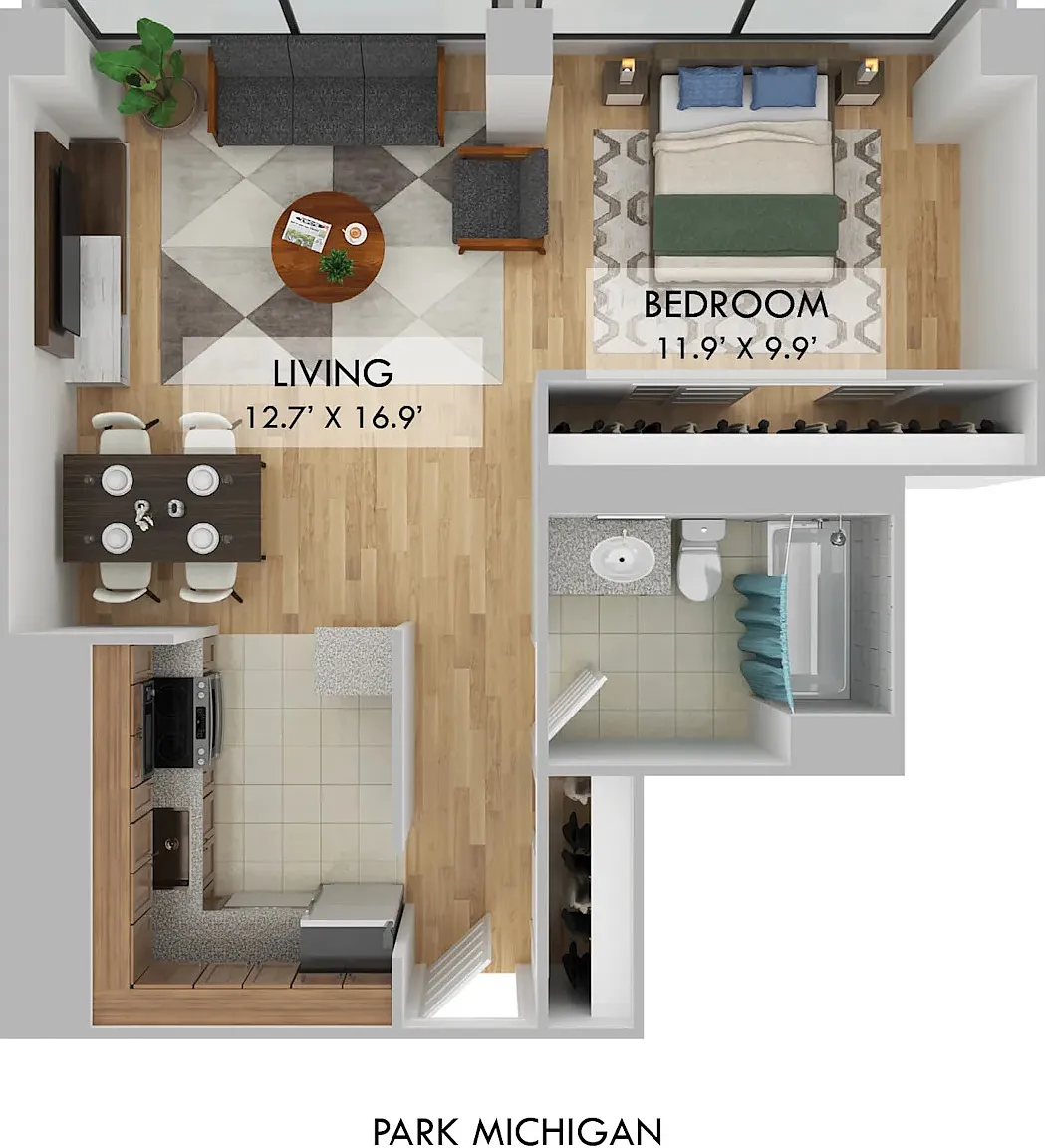 Studio, 1.0 bath, 555 sqft, $2,027 — Photo 4