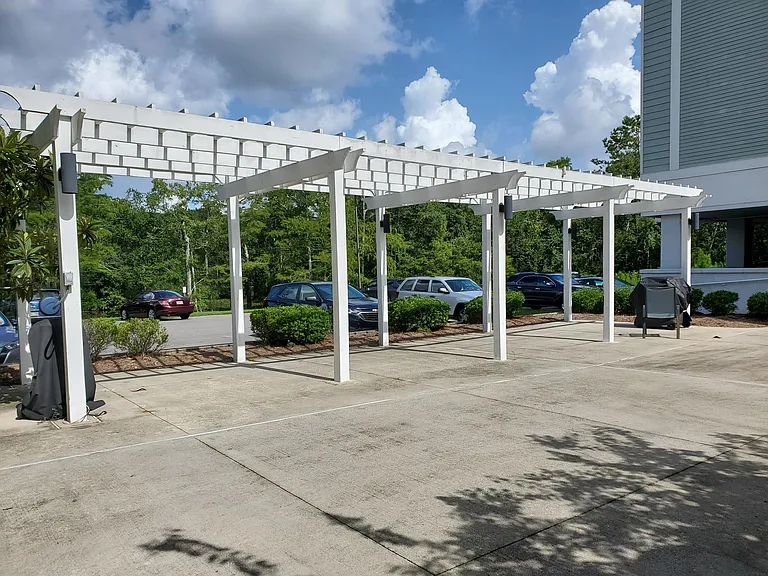outdoor grill area with grills provided
