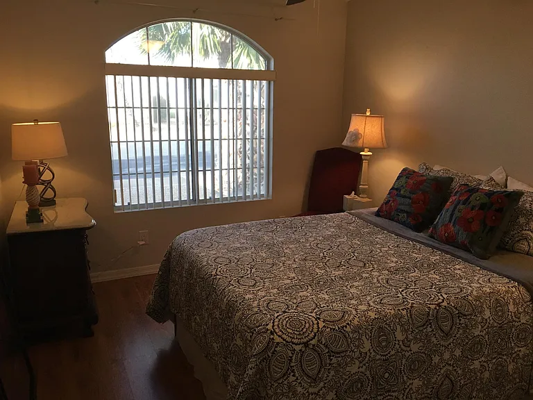Guest bedroom with new memory foam queen bed
