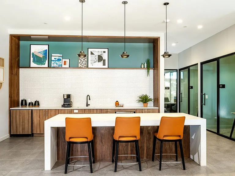 Resident lounge with entertaining kitchenette