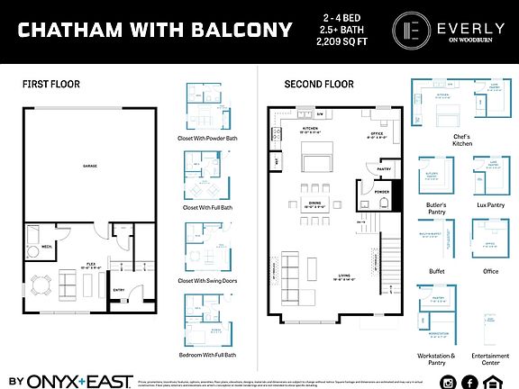 First and Second Floor Plan with Options