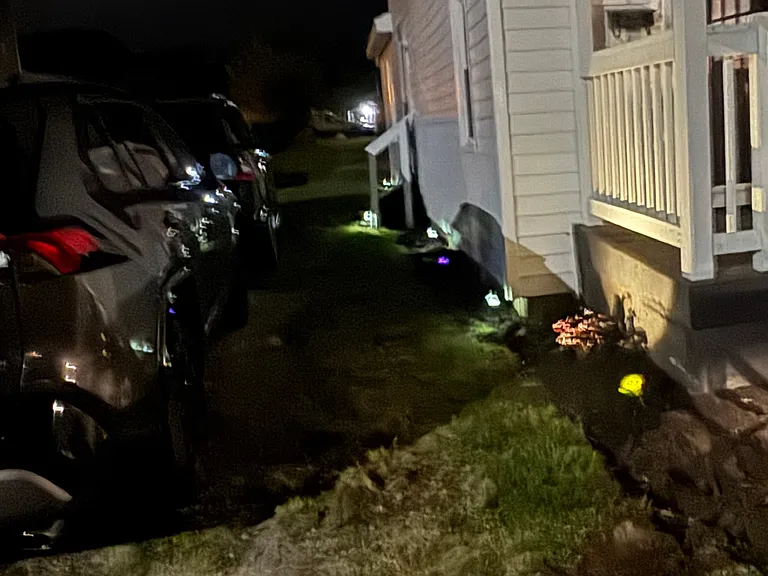 Beautiful left side of house at night