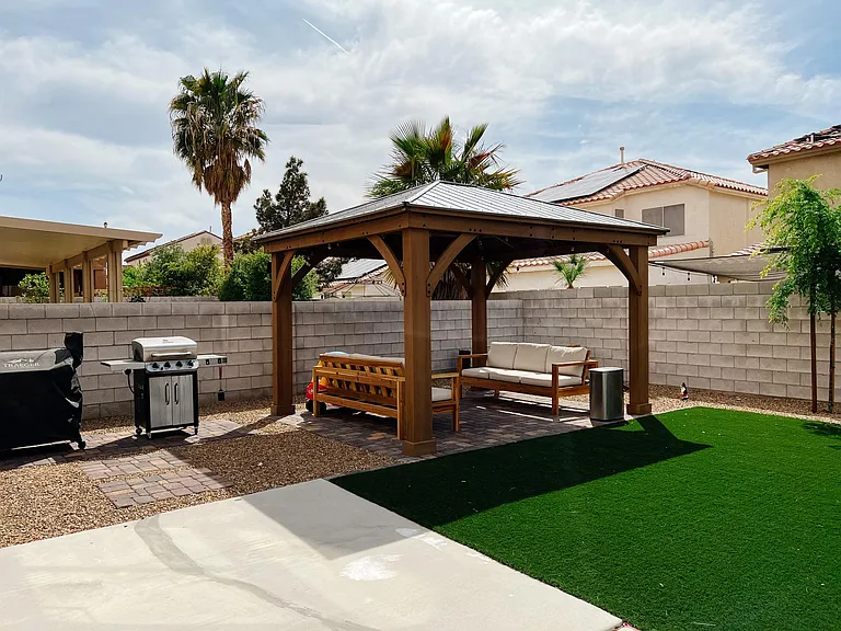 Backyard - Includes Gazebo but not couches or grills