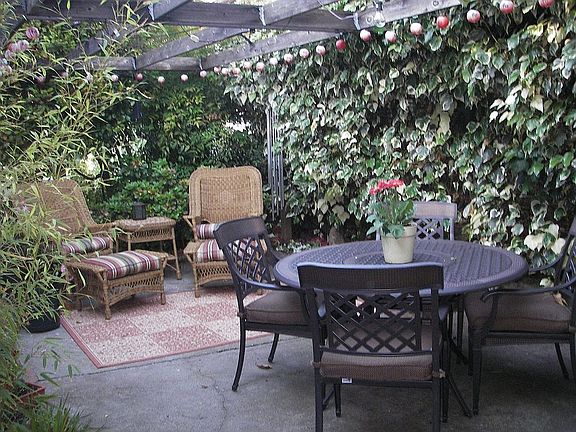 Patio on side of house