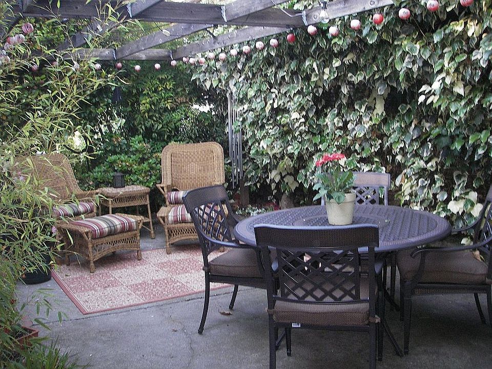 Patio on side of house