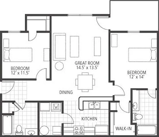 2 Bedroom 2 Bedroom