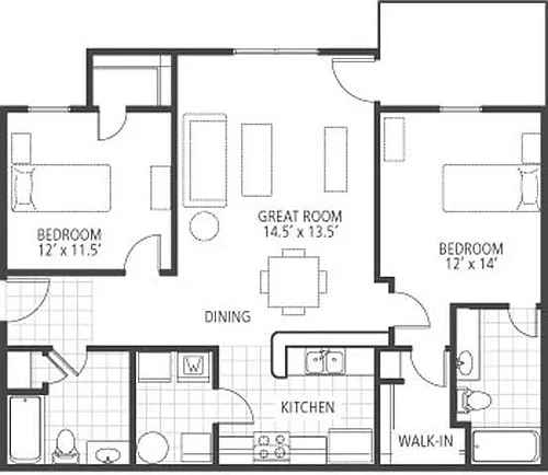Floor plan 2 Bedroom 1st Floor-Style C