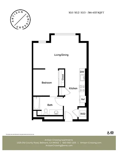 Floor plan JR - One Bedroom