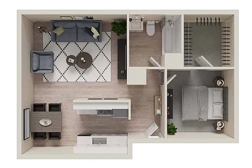 Floor plan One Bedroom B
