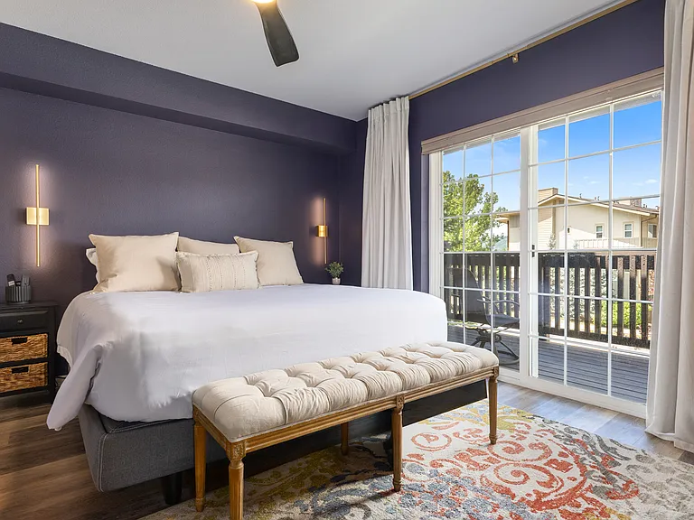Primary Bedroom | Kingsize Bed | Deck off | Large Smart TV
