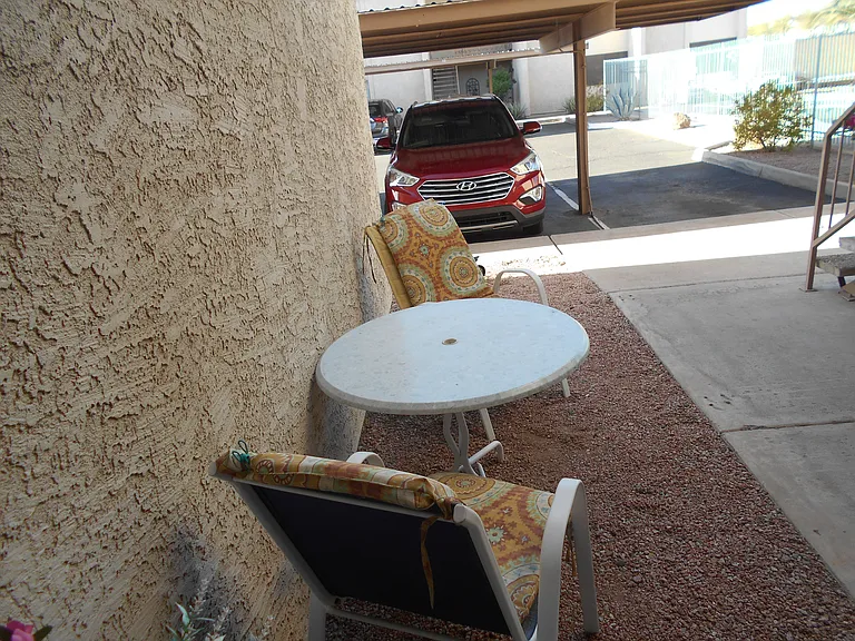Front sitting area Your carport 12' away