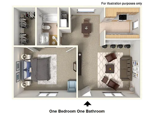 Floor plan 1 Bed 1 Bath