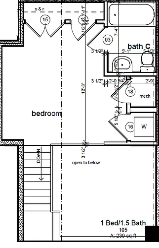 Floor plan 1Bd15Ba596