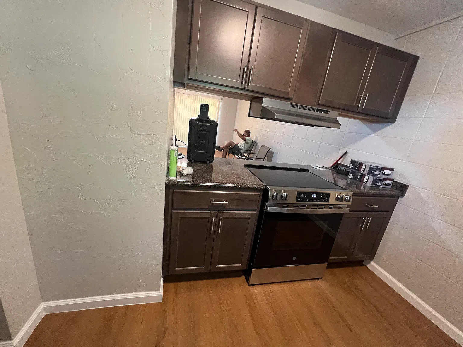 serve thru kitchen with updated appliances/ cabinets