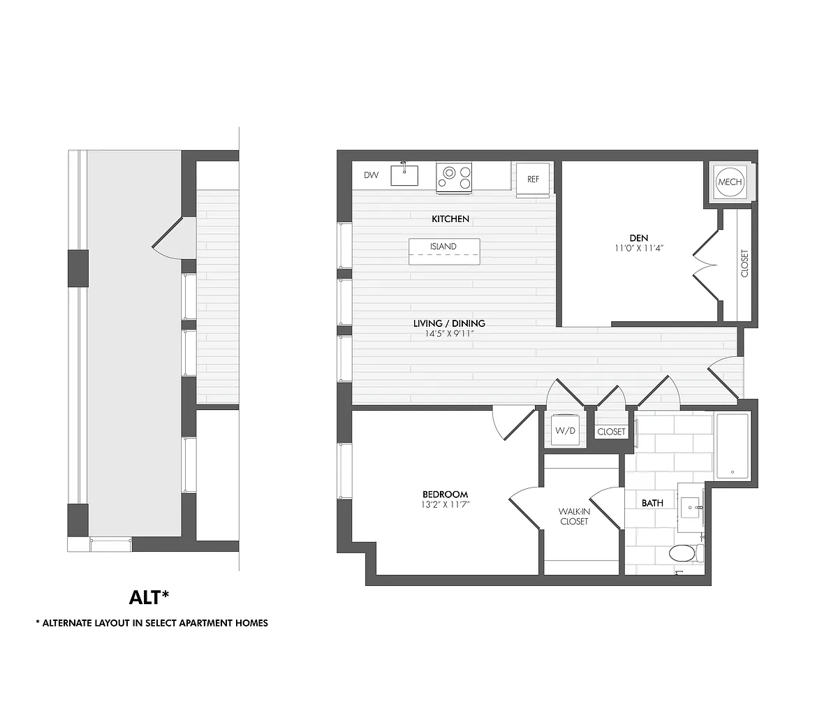 Floor plan Everton 1 Bed/1 Bath Den-1L+D-HC