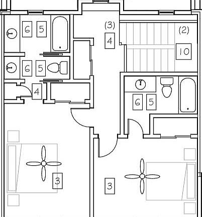 Top Floor: 2 bedrooms and 2 full baths