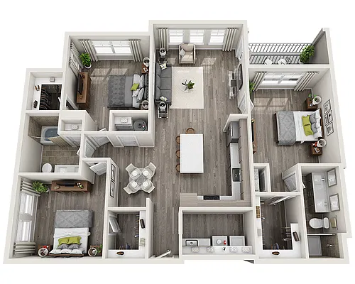 Floor plan Three Bedroom C2