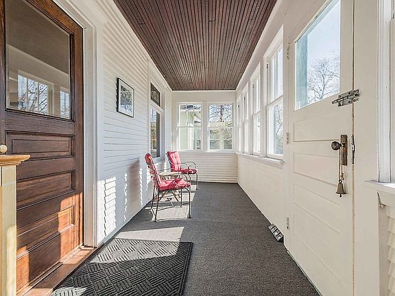 Sunny cozy front porch.