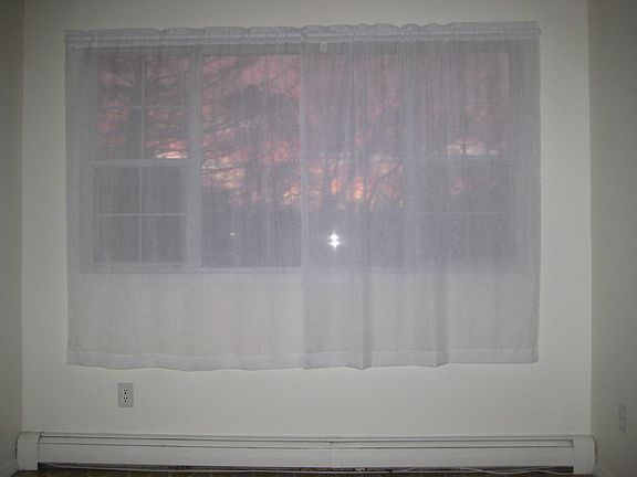 living room window at sunset